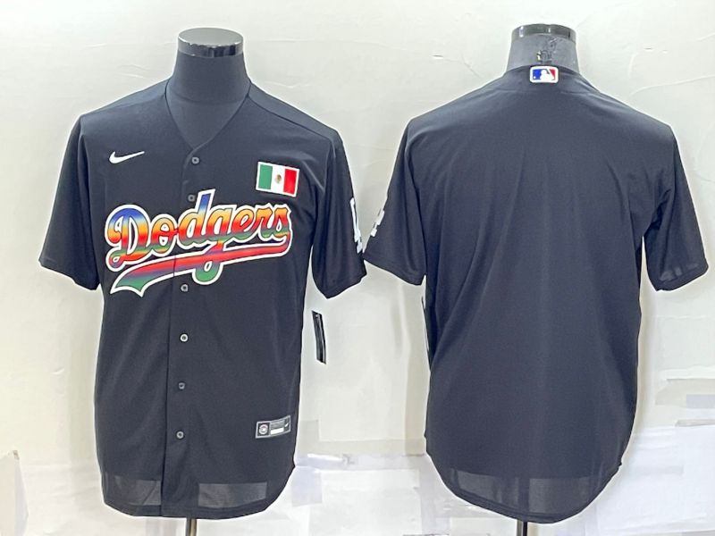 Men Los Angeles Dodgers Blank Black rainbow Nike 2022 MLB Jersey->los angeles dodgers->MLB Jersey